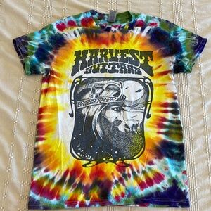 Tie dye Harvest Guitars T shirt - size small - Berlin, MD guitar shop